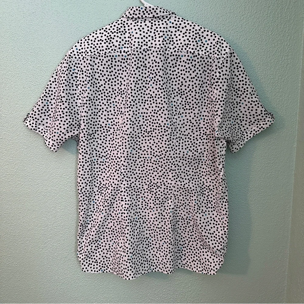 Ted‎ Baker Black and White Polka Dot Men's Shirt Short Sleeve Button Down 3XL